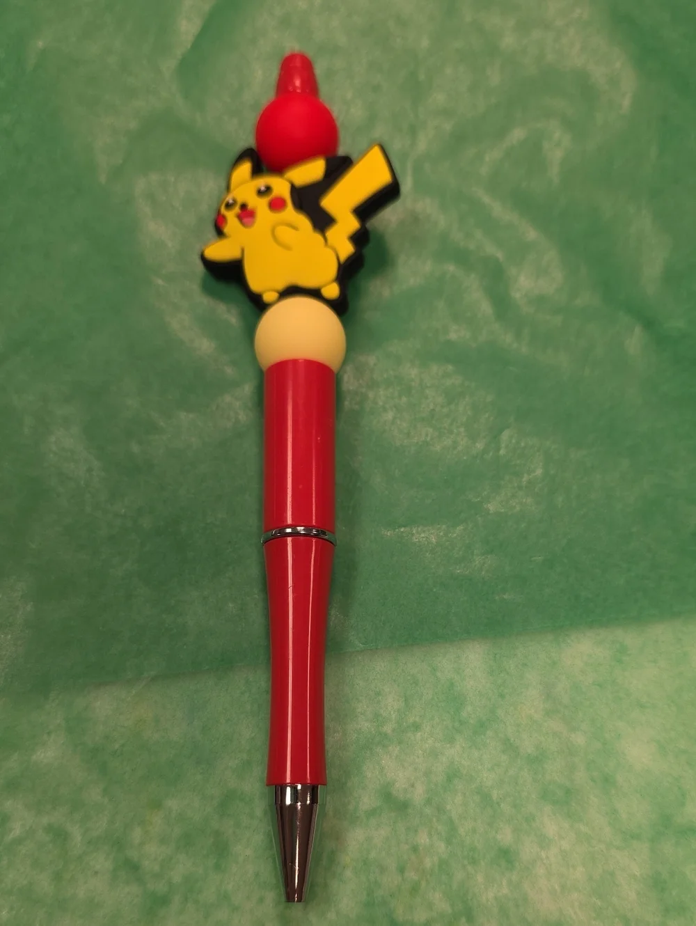 Red Pikachu-Themed Ballpoint Pen - Yellow Accent